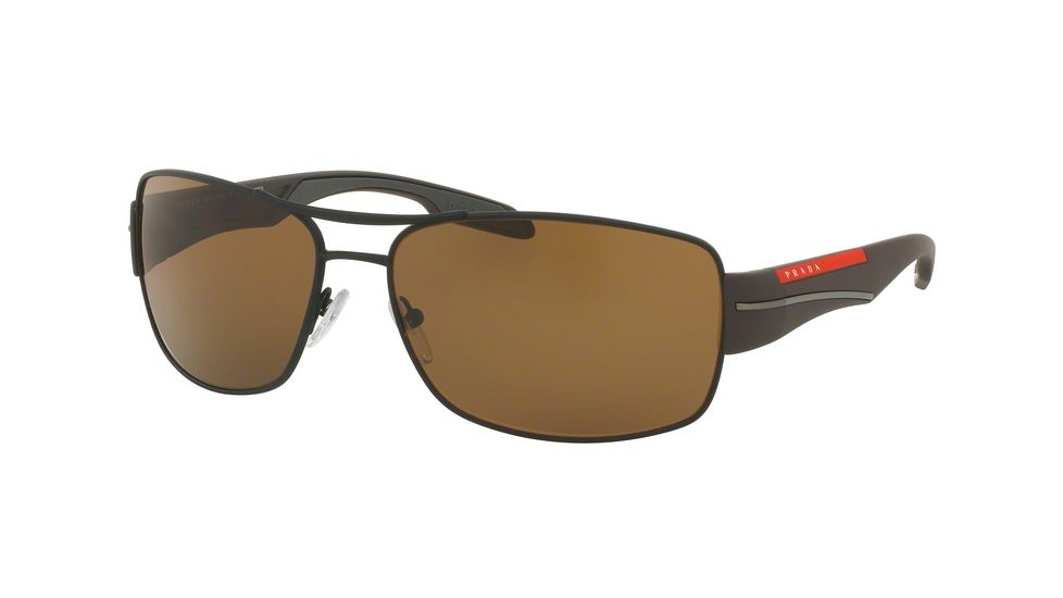 Prada PS53NS Progressive Prescription Sunglasses PS53NS-UEA5Y1-65 - Lens Diameter 65 mm, Frame Color Brown Rubber