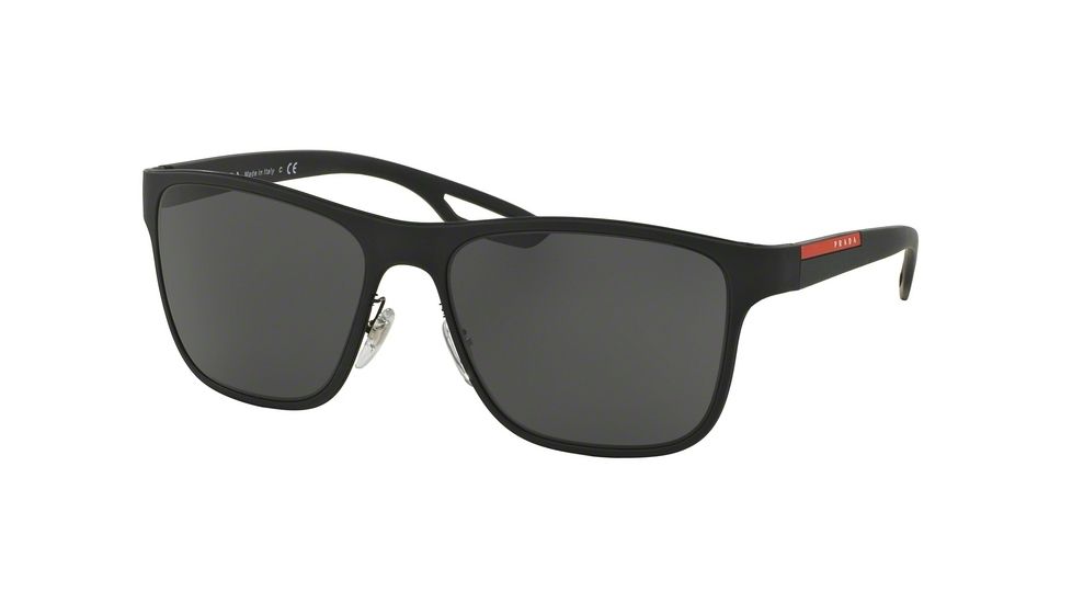 Prada LJ SILVER PS56QS Single Vision Prescription Sunglasses PS56QS-DG01A1-56 - Lens Diameter 56 mm, Frame Color Black Rubber