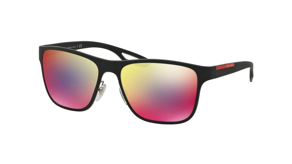 Prada LJ SILVER PS56QS Single Vision Prescription Sunglasses PS56QS-TFY9Q1-56 - Lens Diameter 56 mm, Frame Color Blue Rubber