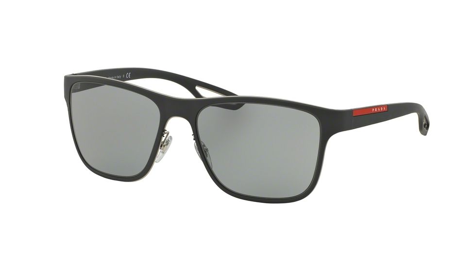 Prada LJ SILVER PS56QS Single Vision Prescription Sunglasses PS56QS-TIG3C2-56 - Lens Diameter 56 mm, Frame Color Grey Rubber