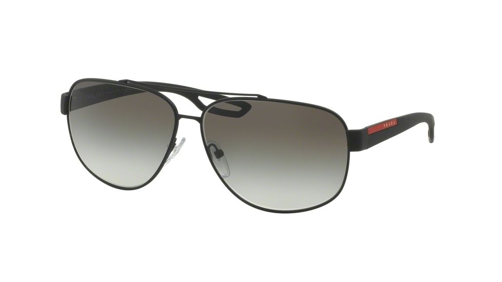 Prada LJ SILVER PS58QS Progressive Prescription Sunglasses PS58QS-DG00A7-63 - Lens Diameter 63 mm, Frame Color Black Rubber