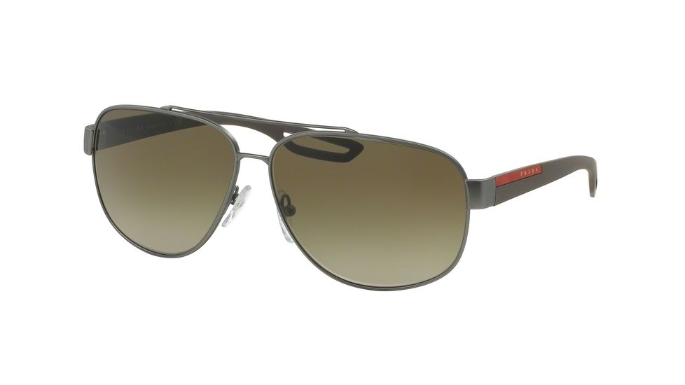 Prada LJ SILVER PS58QS Progressive Prescription Sunglasses PS58QS-DG11X1-60 - Lens Diameter 60 mm, Frame Color Gunmetal Rubber