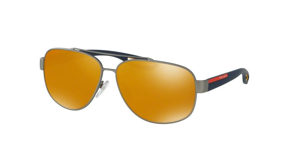 Prada LJ SILVER PS58QS Progressive Prescription Sunglasses PS58QS-DG15N0-63 - Lens Diameter 63 mm, Frame Color Gunmetal Rubber