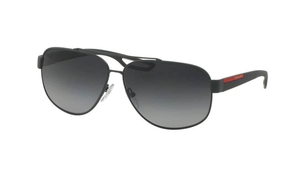 Prada LJ SILVER PS58QS Progressive Prescription Sunglasses PS58QS-TFZ5W1-63 - Lens Diameter 63 mm, Frame Color Grey Rubber
