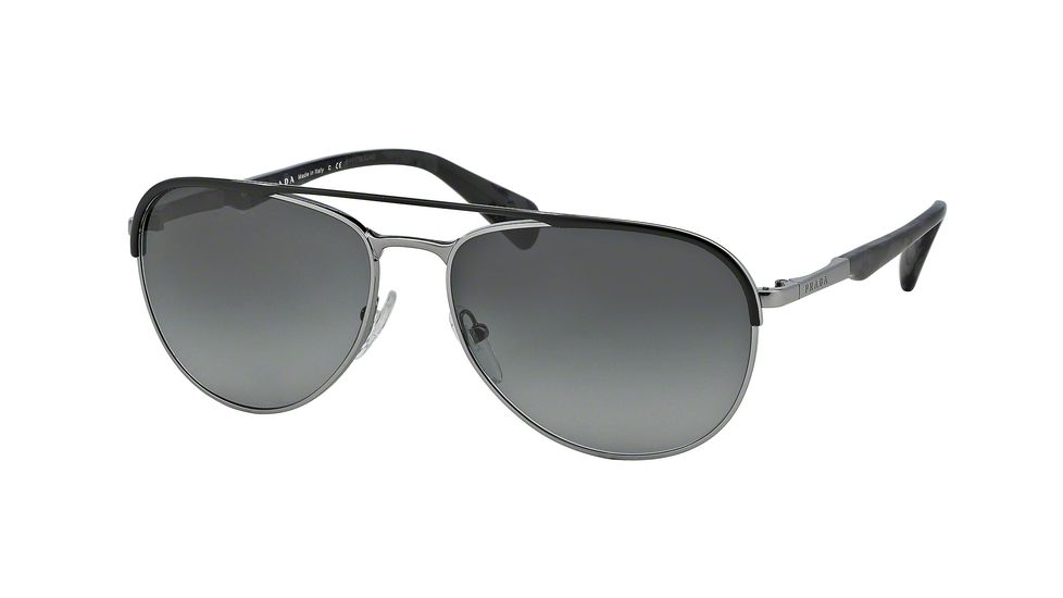 Prada MINIMAL CONCEPT PR51QS Progressive Prescription Sunglasses PR51QS-GAQ2D0-59 - Lens Diameter 59 mm, Frame Color Matte Black/Gunmetal