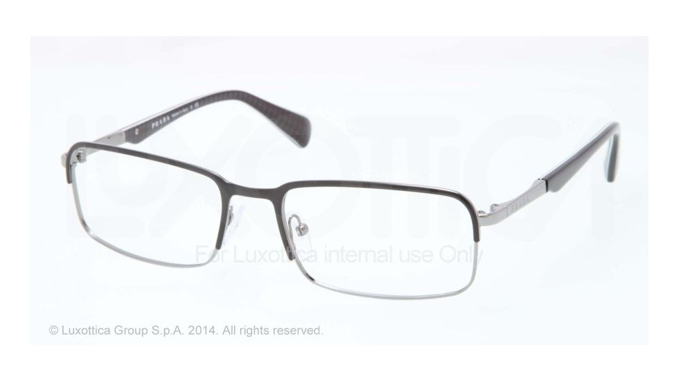 Prada MINIMAL CONCEPT PR61QV Single Vision Prescription Eyeglasses 7AX1O1-56 - Top Black/Gunmetal Frame