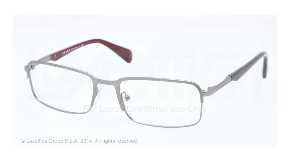 Prada MINIMAL CONCEPT PR61QV Single Vision Prescription Eyeglasses LAI1O1-56 - Brushed Gunmetal Demi Shiny Frame