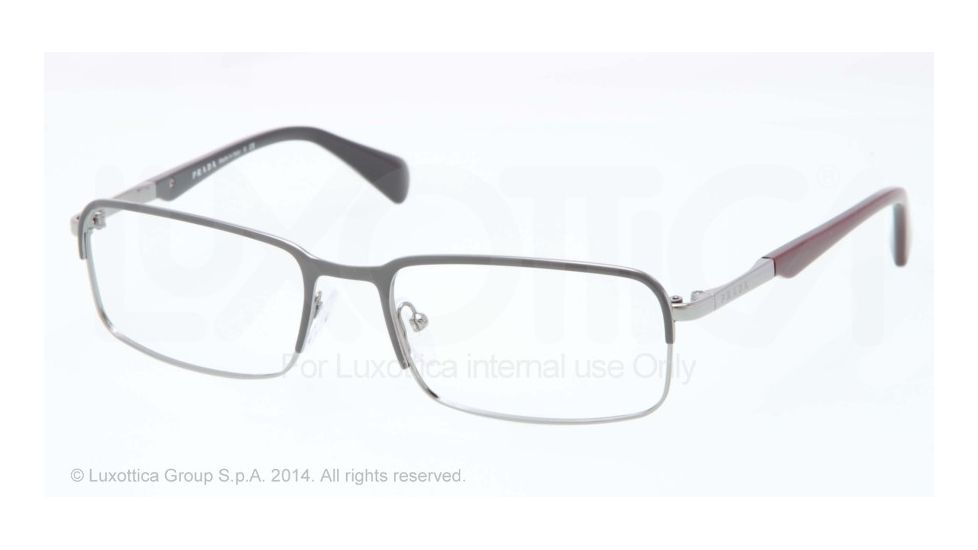 Prada MINIMAL CONCEPT PR61QV Single Vision Prescription Eyeglasses OAV1O1-56 - Top Grey/gunmetal Frame