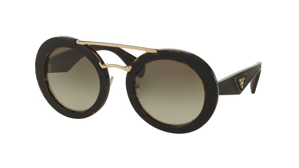 Prada ORNATE PR15SS Bifocal Prescription Sunglasses PR15SS-2AU4M1-53 - Lens Diameter 53 mm, Frame Color Havana