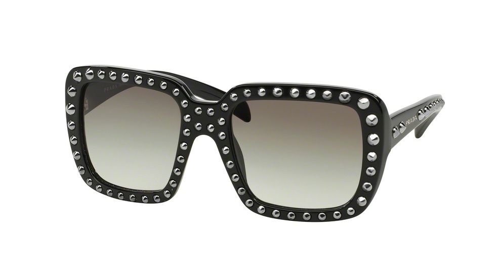 Prada ORNATE PR30QS Sunglasses 1AB0A7-56 - Black Frame, Grey Gradient Lenses