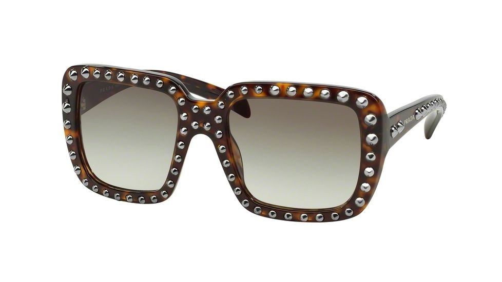 Prada ORNATE PR30QS Sunglasses 2AU0A7-56 - Havana Frame, Grey Gradient Lenses