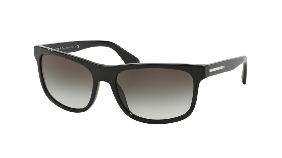 Prada PLAQUE PR15RS Single Vision Prescription Sunglasses PR15RS-1AB0A7-60 - Lens Diameter 60 mm, Frame Color Black