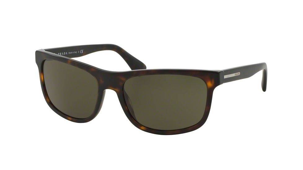Prada PLAQUE PR15RS Single Vision Prescription Sunglasses PR15RS-HAQ4J1-60 - Lens Diameter 60 mm, Frame Color Matte Havana