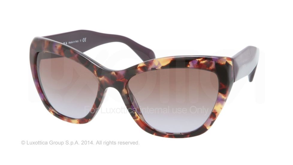 Prada POEME PR02QS Bifocal Prescription Sunglasses PR02QS-PDN6P1-56 - Lens Diameter 56 mm, Frame Color Spotted Havana Violet