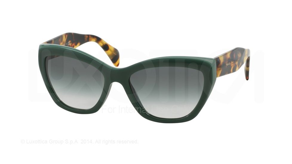 Prada POEME PR02QS Bifocal Prescription Sunglasses PR02QS-TFO1E0-56 - Lens Diameter 56 mm, Frame Color Opal Green/green
