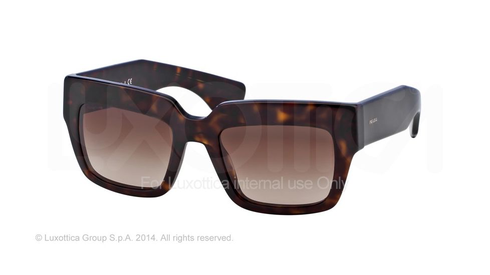 Prada POEME PR28PS Single Vision Prescription Sunglasses PR28PS-2AU6S1-51 - Lens Diameter 51 mm, Frame Color Havana