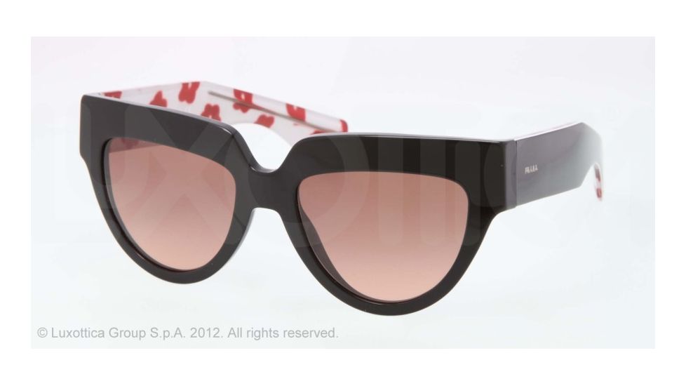 Prada POEME PR29PS Single Vision Prescription Sunglasses PR29PS-1AB0A5-52 - Lens Diameter 52 mm, Lens Diameter 52 mm, Frame Color Black