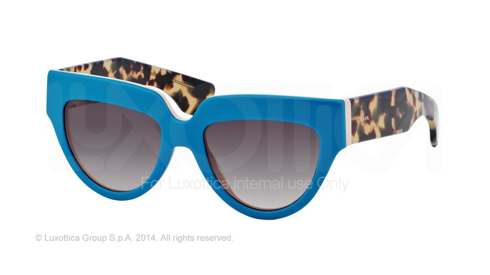 Prada POEME PR29PS Single Vision Prescription Sunglasses PR29PS-SL00A7-52 - Lens Diameter 52 mm, Frame Color Top Turquoise/beige