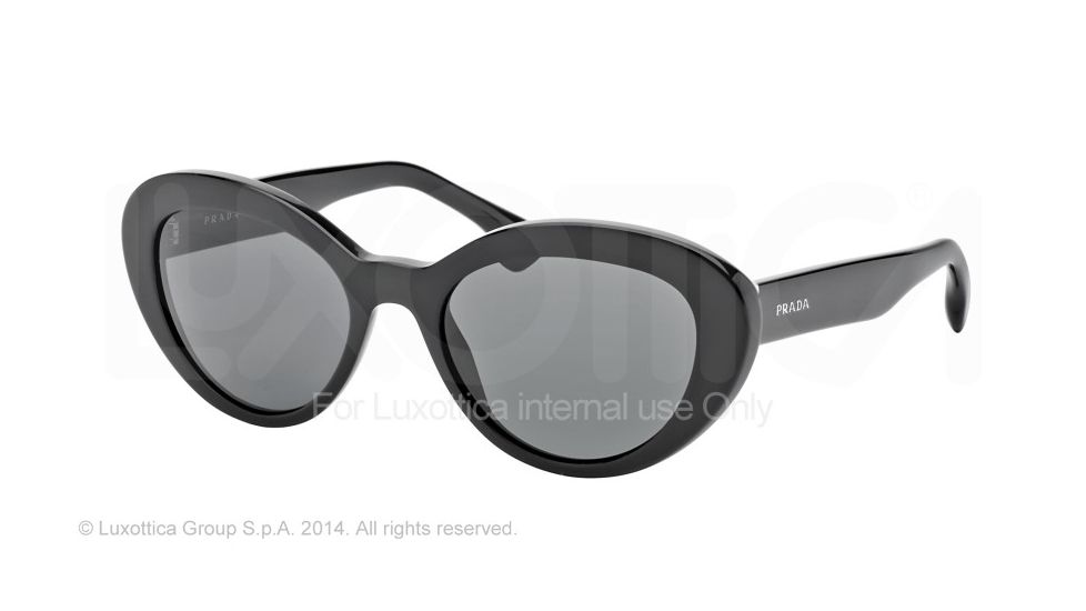 Prada PORTRAIT PR15QS Single Vision Prescription Sunglasses PR15QS-1AB1A1-53 - Lens Diameter 53 mm, Frame Color Black