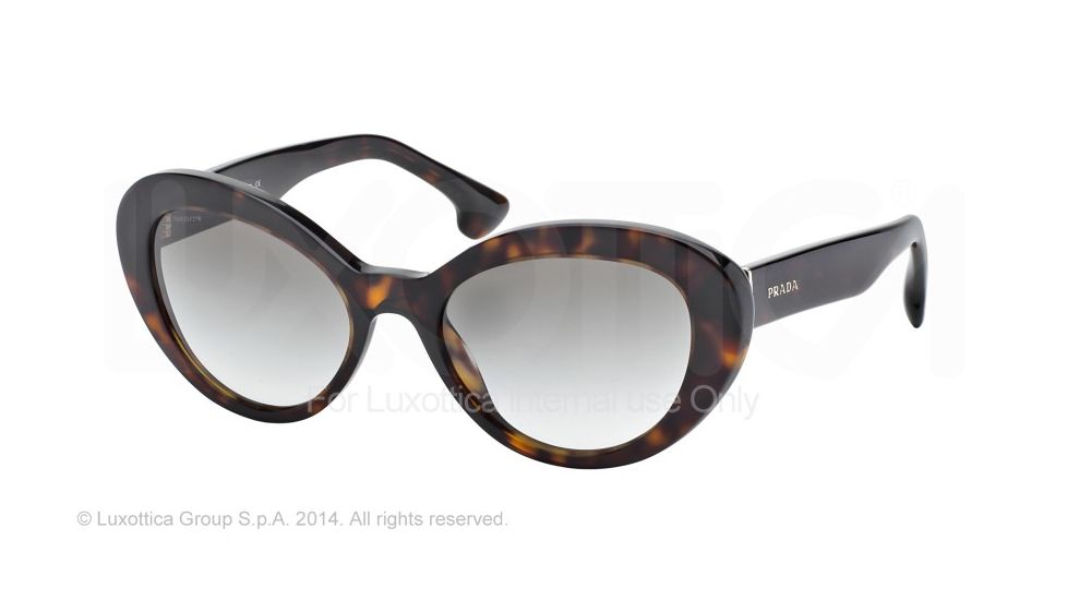 Prada PORTRAIT PR15QS Single Vision Prescription Sunglasses PR15QS-2AU0A7-53 - Lens Diameter 53 mm, Frame Color Havana