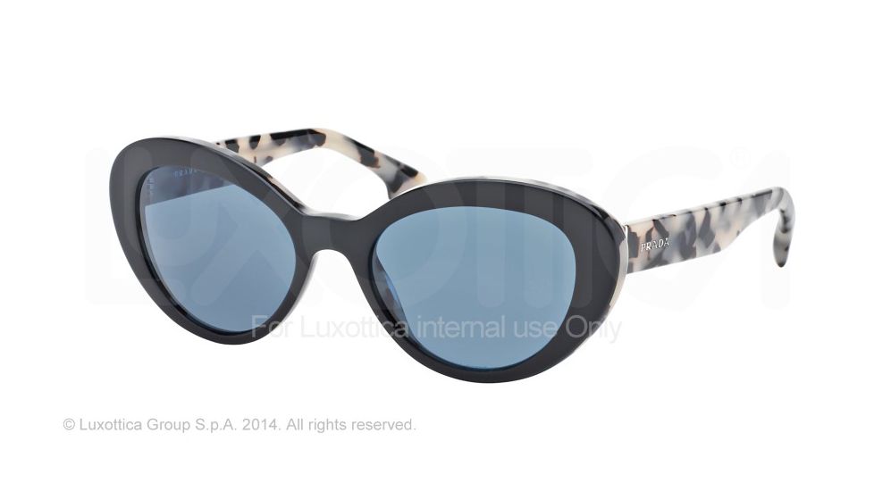 Prada PORTRAIT PR15QS Single Vision Prescription Sunglasses PR15QS-ROK1V1-53 - Lens Diameter 53 mm, Frame Color Top Black/white Havana