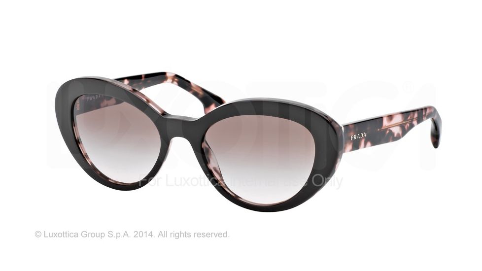 Prada PORTRAIT PR15QS Single Vision Prescription Sunglasses PR15QS-ROL0A6-53 - Lens Diameter 53 mm, Frame Color Top Brown/pink Havana