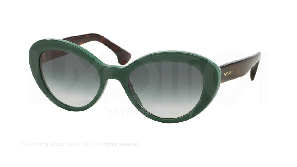 Prada PORTRAIT PR15QS Single Vision Prescription Sunglasses PR15QS-TFO1E0-53 - Lens Diameter 53 mm, Frame Color Opal Green/green
