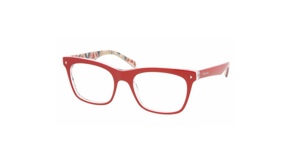 Prada PR01NV Progressive Eyeglasses - Top Red Serigraphy Frame / 52 mm Prescription Lenses, AB01O1-5219