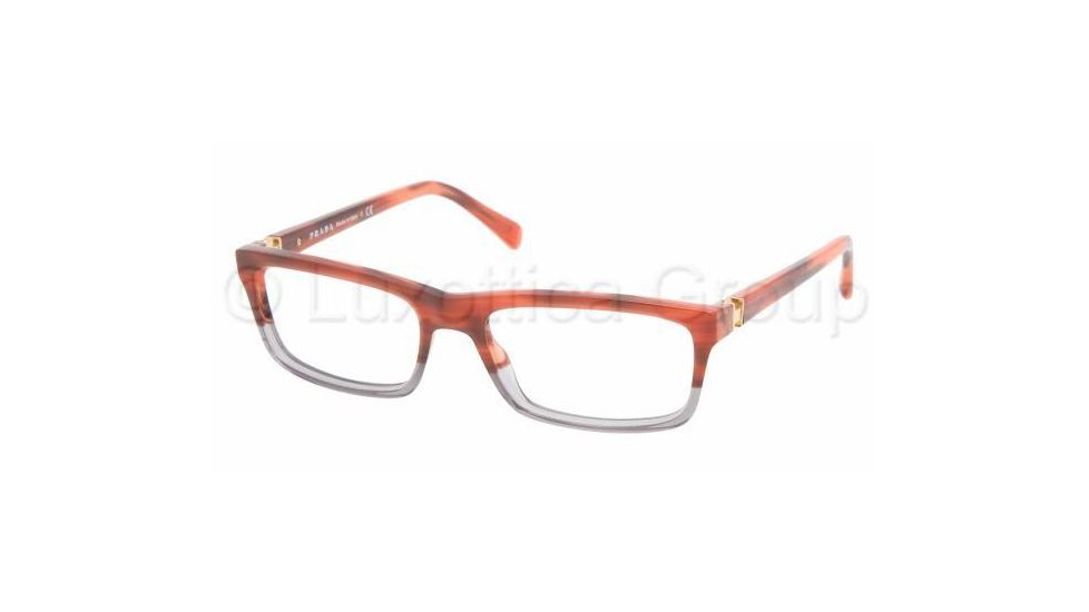 Prada PR 06NV Eyeglasses Styles - Tortoise Bicoloured/Red Frame w/Non-Rx 53 mm Diameter Lenses, ZY81O1-5317