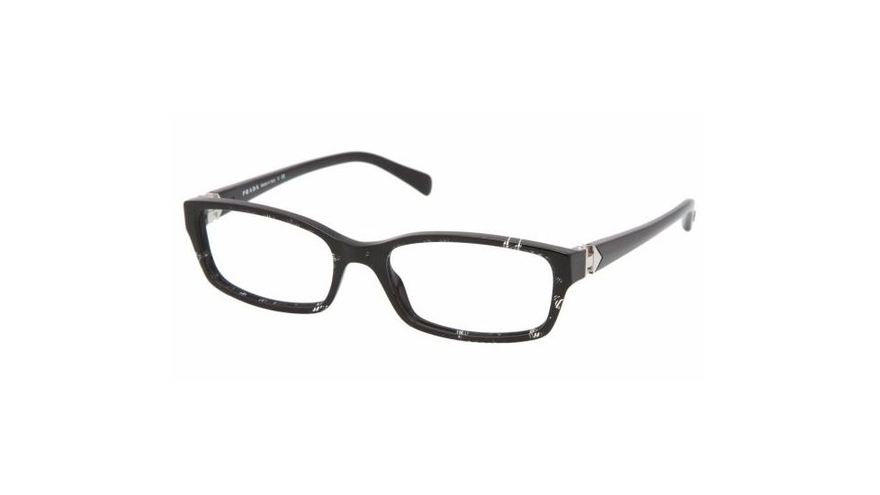 Prada PR 07NV Eyeglasses Styles - Goatee Black Frame w/Non-Rx 53 mm Diameter Lenses, ACF1O1-5317