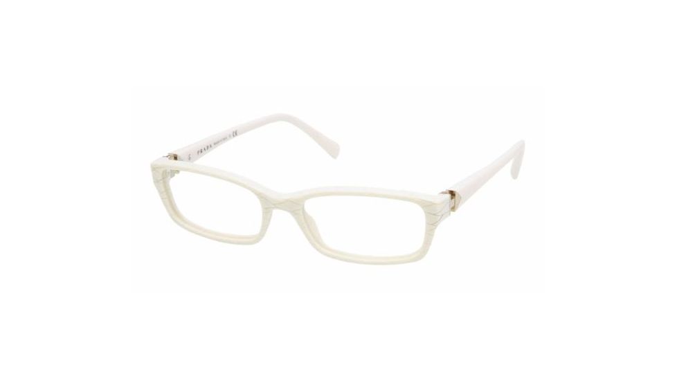 Prada PR 07NV Eyeglasses Styles - Ivory Trap Frame w/Non-Rx 53 mm Diameter Lenses, AB11O1-5317