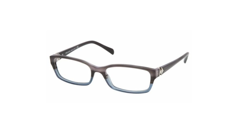 Prada PR 07NV Eyeglasses Styles - Tortoise Denim/Gray Frame w/Non-Rx 53 mm Diameter Lenses, RY01O1-5317