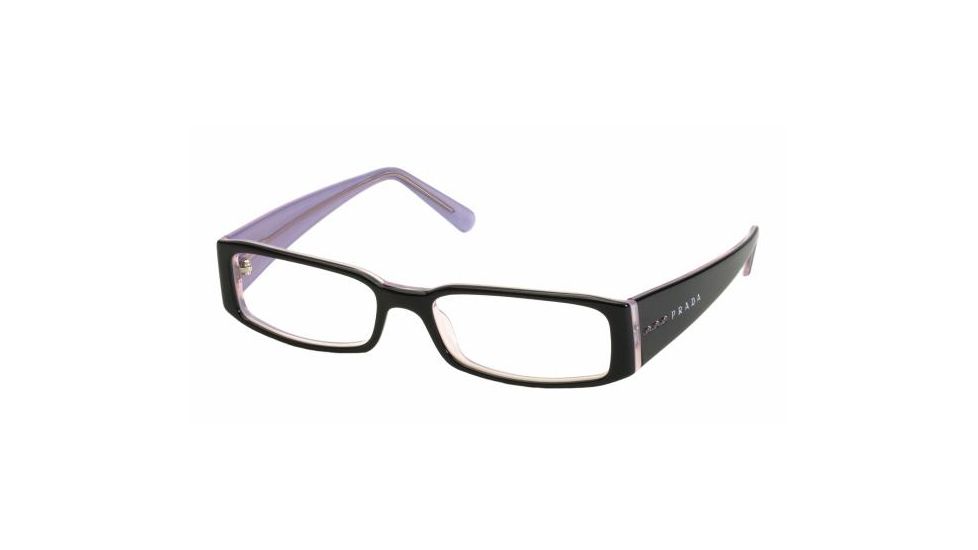 Prada PR 10FV Eyeglasses Styles - Black-Pink Frame w/Non-Rx 49 mm Diameter Lenses, 3AX1O1-4916