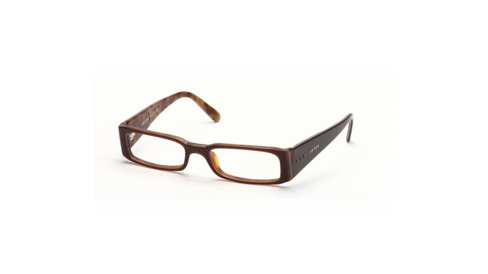 Prada PR 10FV Eyeglasses Styles - Brown Top On White And H Frame w/Non-Rx 49 mm Diameter Lenses, 70I1O1-4916