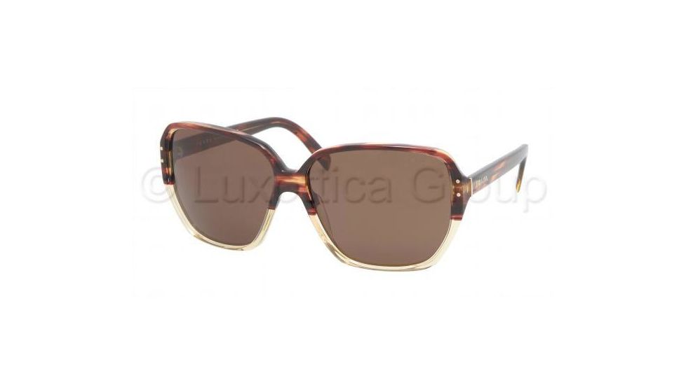 Prada PR16MS Single Vision Prescription Sunglasses PR16MS-RWX8C1-6013 - Lens Diameter 60 mm, Frame Color Red Tortoise/Honey
