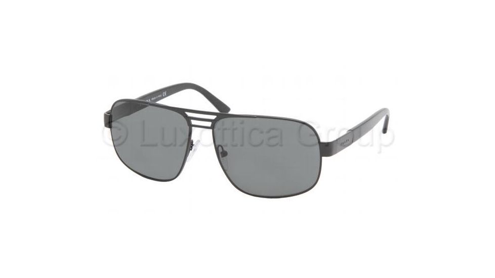 Prada PR 51LS Sunglasses Styles - Shiny Black Frame / Gray Lenses, 7AX1A1-5814