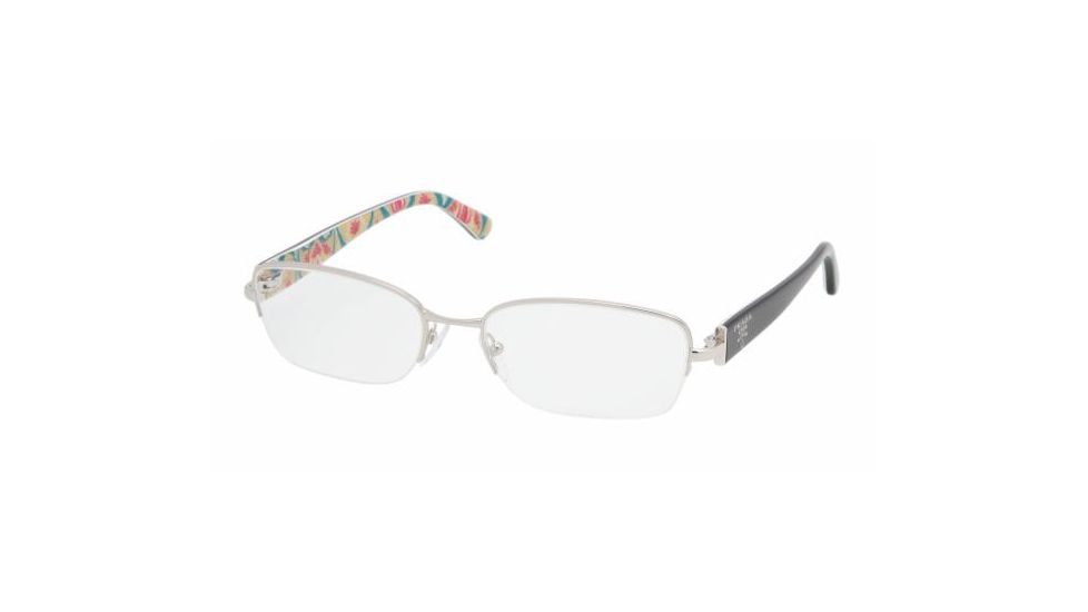 Prada PR52NV Bifocal Eyeglasses - Silver Demo Lens Frame / 53 mm Prescription Lenses, ABY1O1-5318