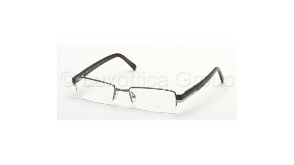 Prada PR 64HV Eyeglasses Styles - Shiny Gun Metal Frame w/Non-Rx 49 mm Diameter Lenses, 5AV1O1-4918