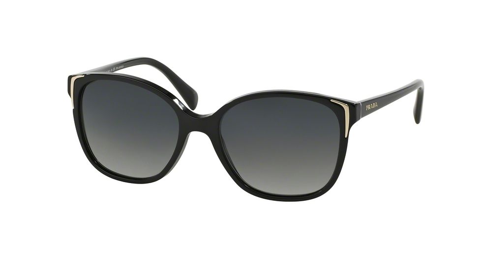 Prada PR01OS Sunglasses 1AB5W1-55 - Black Frame, Polar Gray Gradient Lenses
