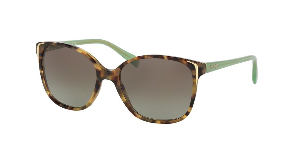 Prada PR01OS Sunglasses UEZ4K1-55 - Spotted Brown Green Frame, Green Gradient Lenses