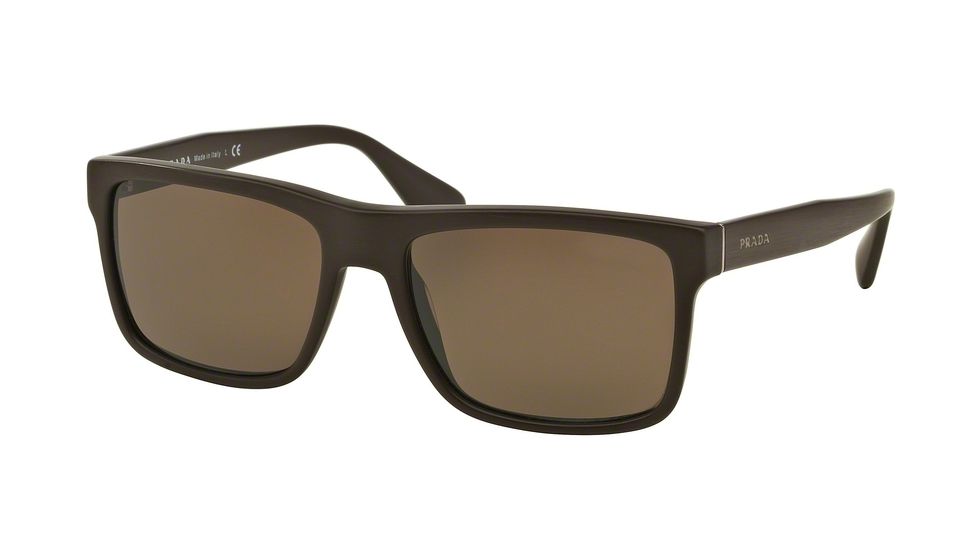 Prada PR01SSF Single Vision Prescription Sunglasses PR01SSF-TV64S0-57 - Lens Diameter 57 mm, Frame Color Brushed Matte Brown