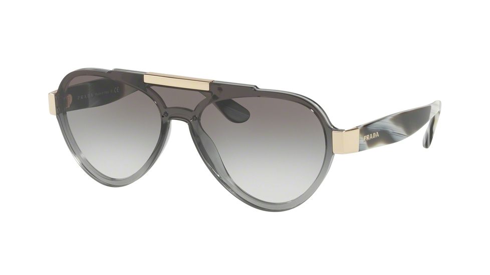 Prada PR01US Single Vision Prescription Sunglasses PR01US-BRU0A7-44 - Lens Diameter 44 mm, Frame Color Grey