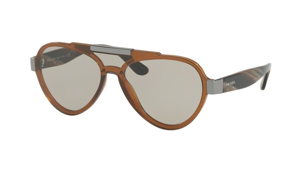 Prada PR01US Single Vision Prescription Sunglasses PR01US-VY55J2-44 - Lens Diameter 44 mm, Frame Color Brown