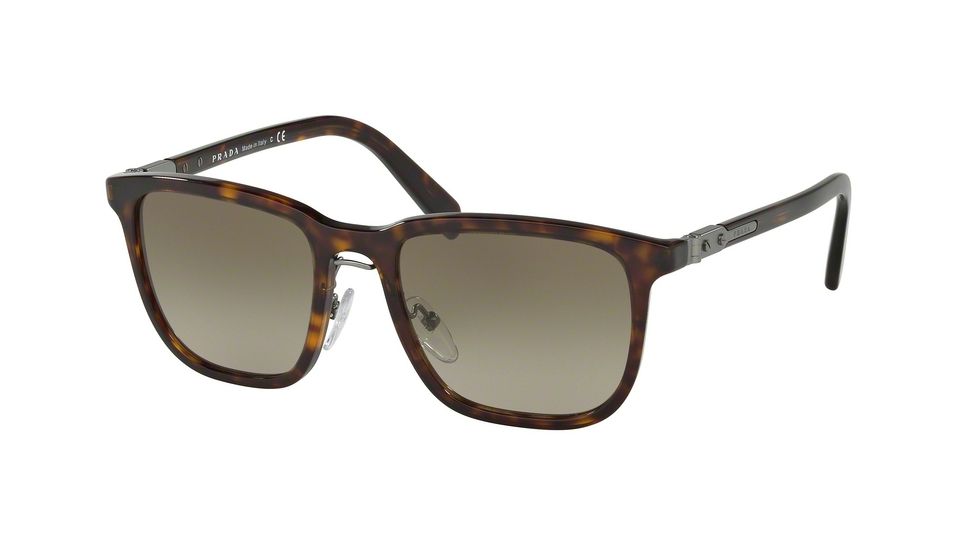 Prada PR02TS Single Vision Prescription Sunglasses PR02TS-2AU1X1-52 - Lens Diameter 52 mm, Frame Color Havana