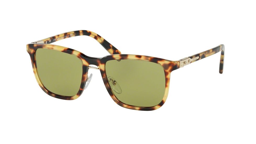 Prada PR02TS Single Vision Prescription Sunglasses PR02TS-7S04K2-52 - Lens Diameter 52 mm, Frame Color Sheaves Grey Brown