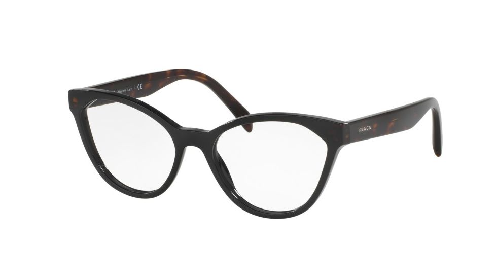 Prada PR02TVF Progressive Prescription Eyeglasses 1AB1O1-54 - Black Frame