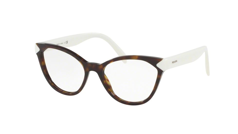 Prada PR02TVF Progressive Prescription Eyeglasses 2AU1O1-54 - Havana Frame