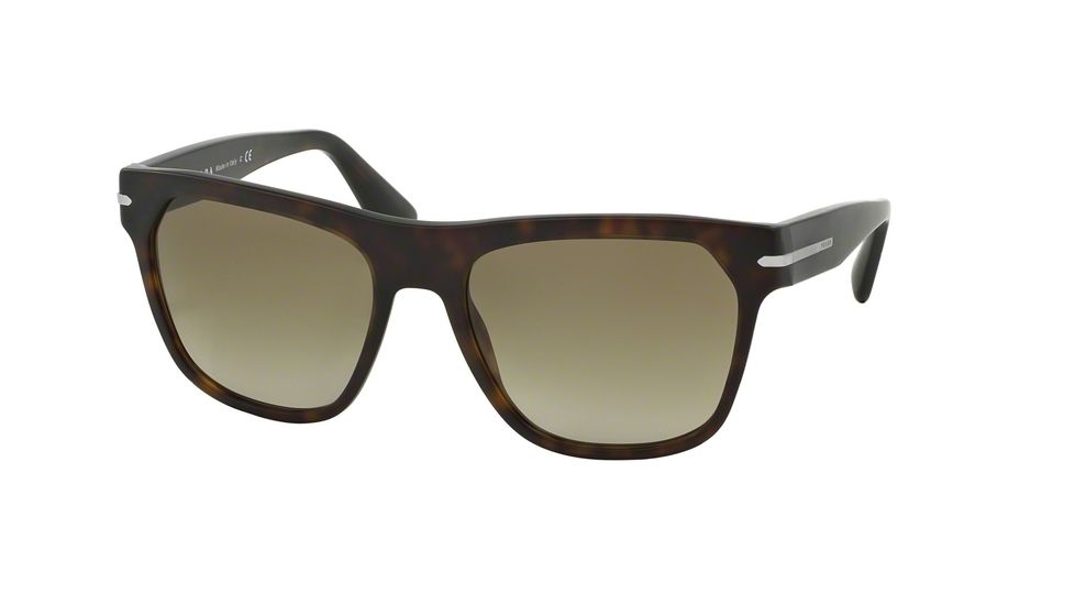 Prada PR03RS Single Vision Prescription Sunglasses PR03RS-HAQ1X1-55 - Lens Diameter 55 mm, Frame Color Matte Havana