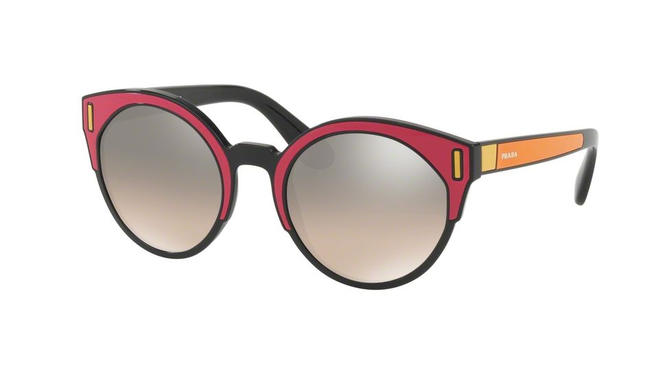 Prada PR03US Single Vision Prescription Sunglasses PR03US-SVS4P0-53 - Lens Diameter 53 mm, Frame Color Black/fuxia/yellow