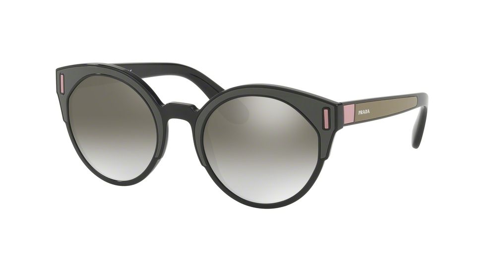 Prada PR03USF Progressive Prescription Sunglasses, 53mm, Black-Brown-Pink, PR03USF-SVK5O0-53-PRO